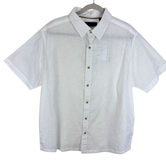 Dakota NWT White 100% Cotton Short Sleeve Collared Lightweight Button Up Size XL - Picture 1 of 8